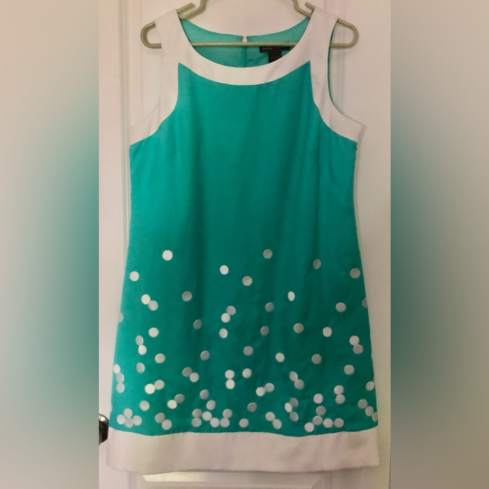 Jessica Howard Teal Dress with White Trim~14P~